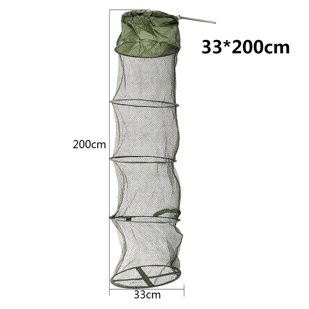 5 Layers Collapsible Fish Shrimp Minnow Fishing Bait Trap Dip Net Cage: 2m