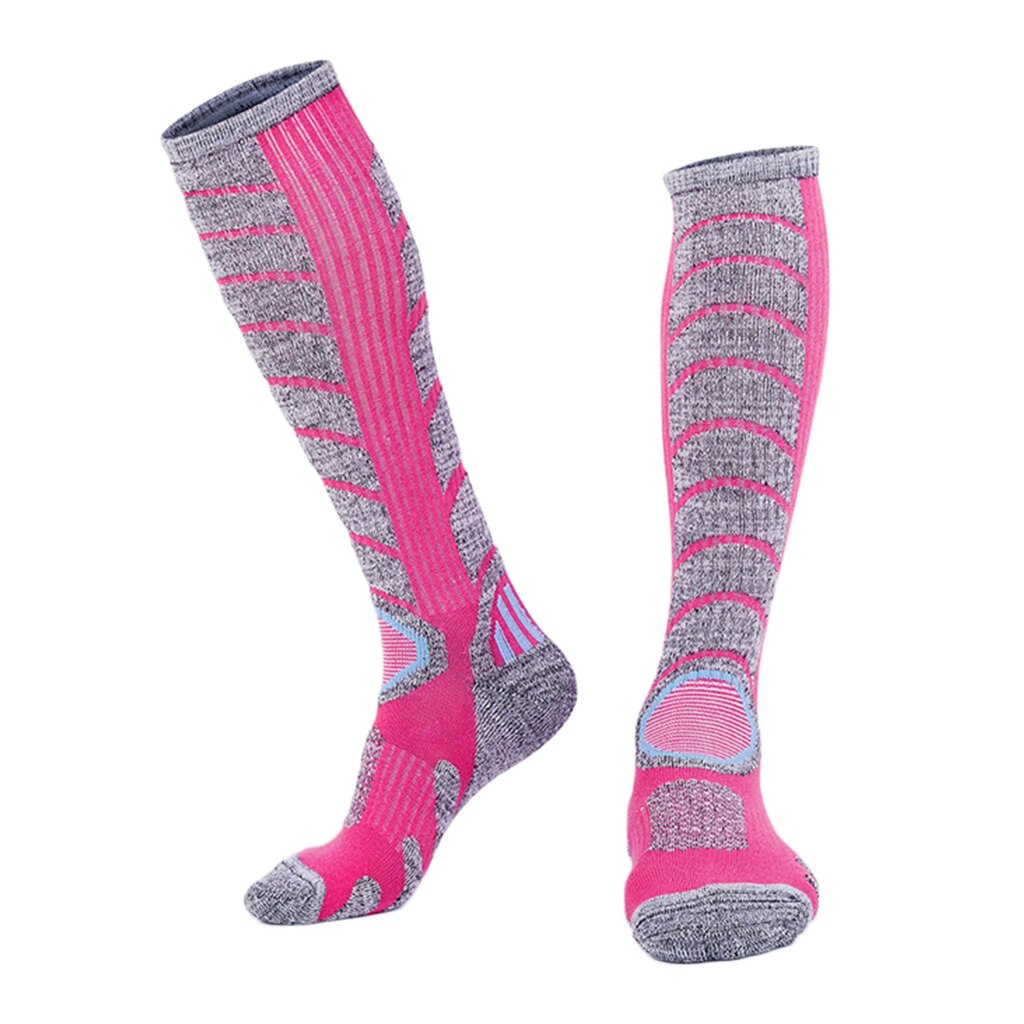 Winter Warm Long Thermal Socks Men Women Thick Cotton Outdoor Sport Climbing Camping Hiking Snow Ski Socks: Pink M