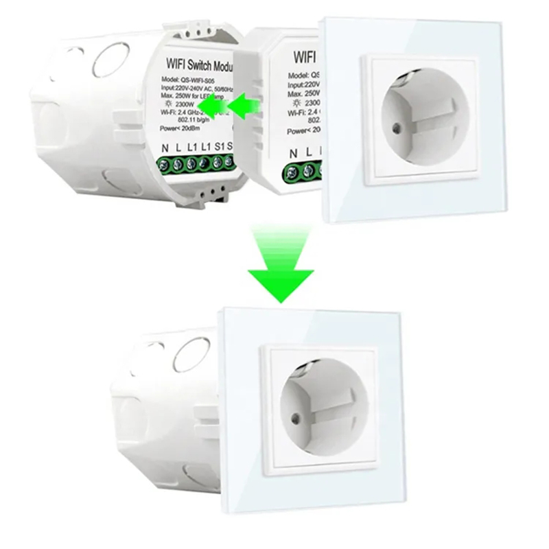 Lonsonho Tuya Smart Wifi Switch Relay 220V EU 1 2 Gang Switches Smartlife Compatible Alexa Google Home Mini Assistant