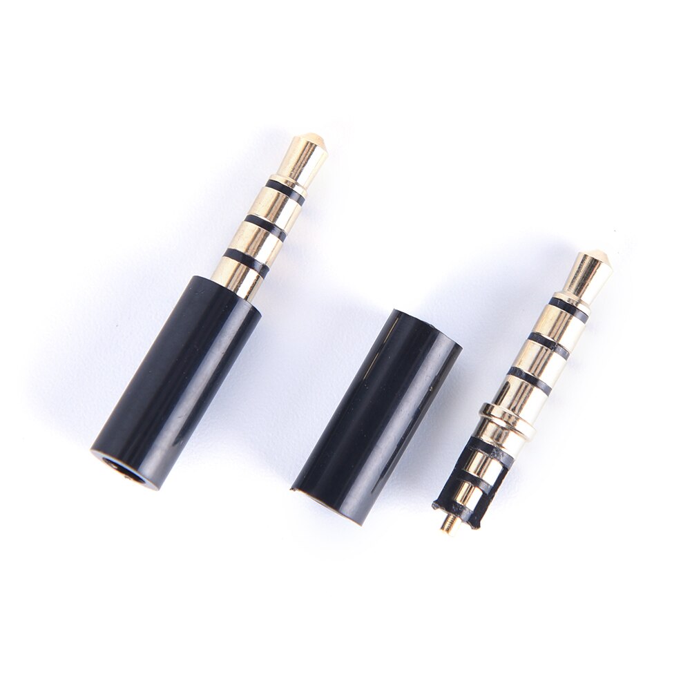 10 Pcs 3.5 Mm Stereo Headset Plug Met Staart 4 Pole Vergulde 3.5 Mm Audio Plug Jack Adapter Connector voor Iphone