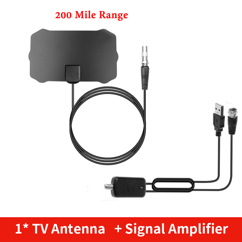 Kebidumei 200 mile rækkevidde tv-signal digitalt antennekabel  hd 1080p 4k antenne digitalt indendørs hdtv med forstærker signalforstærker: Kombi-pakke