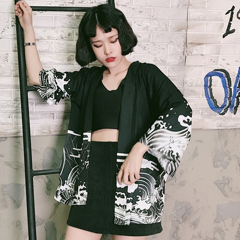 Japanse kimono dames yukata vrouwelijke kimono cardigan strand harajuku japanse streetwear dames kimono haori obi japanse 11297