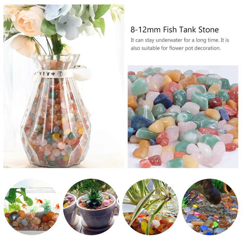 1 Set Ongeveer 500G Kleurrijke Stone Decor Aquarium Bodem Zand Landschap Aquarium Layout Stenen Bloempot Decoratie Voor tuin