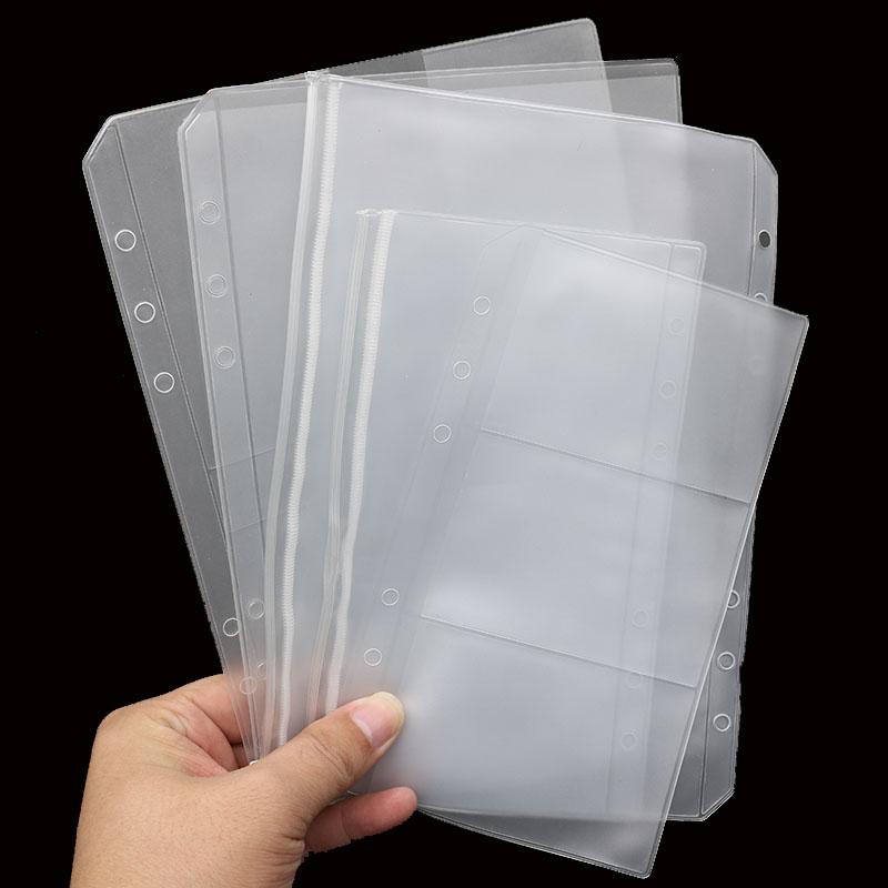 Loose-Leaf Notebook 6 Hole Loose-Leaf Office Card Cutting Template Organizer Loose-Leaf A6 A5 PVC Zipper Bag Folder