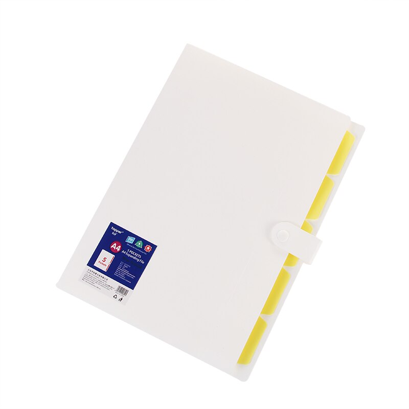 10 colors waterproof PP file folder A4 document bag pouch bill folder holder organizer cilp file document folders: white yellow