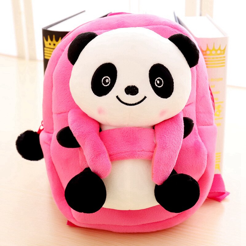 Söta tecknade barn plysch panda ryggsäck leksak mini skolväska barn dagis pojke flicka baby studentväskor söt mochila: 23cm / 7