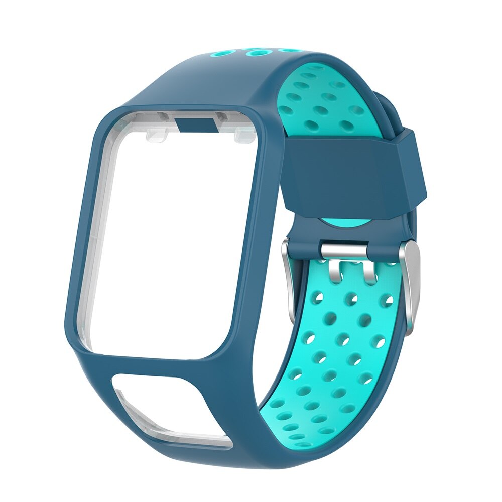 Erstatningsarmbånd til tomtom urrem silikonebånd til tomtom runner 3/ eventyrer/golfspiller 2/ løber 2 cardio/spark 3 musik: Dack blå blå