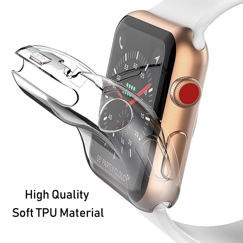 Kotelo apple watch -sarjalle 5/4/3/2/1 näytönsuoja 38mm 40mm 42mm 44mm yleissuojakotelo tpu kirkas ultraohut kansi
