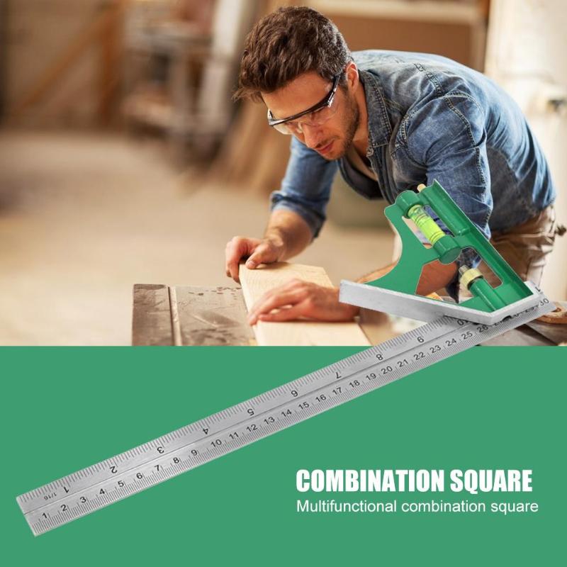 45 / 90 Degree Combination Square Angle Ruler Protractor Gauge Marking Measuring Tools Woodworking Carpenter Tools