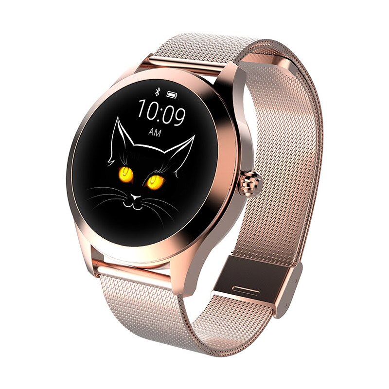 IP68 étanche montre intelligente femmes surveillance du sommeil moniteur de fréquence cardiaque lonvement Smartwatch KW10 Bracelet pour Android IOS: Gold color