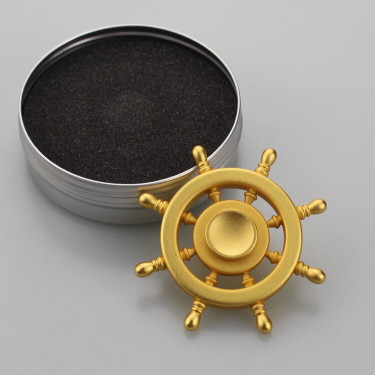 Le Spinner à main en laiton livré avec boîte métallique, gouvernail, jouets Anti-Stress Anti-Stress: YELLOW