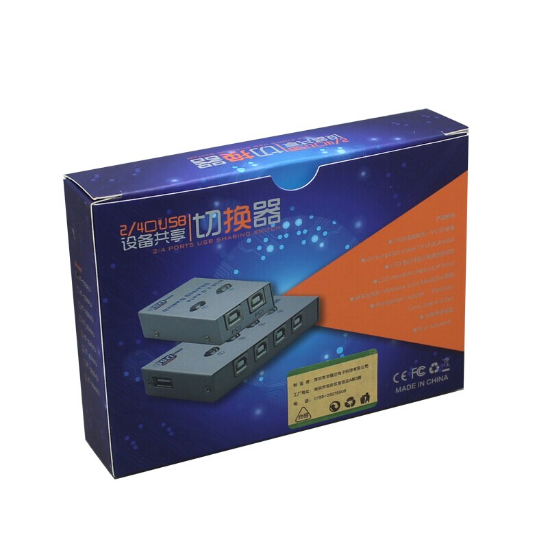 Usb Sharing Switch 2 Port/4 Port Hub Usb Sharing Switch Adapter Doos Per Scanner Stampante 2/4 Computers Delen een Printer