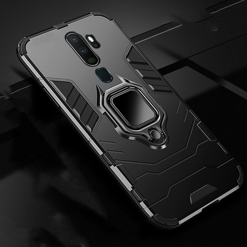 TeppKa Armor Shockproof Ring Houder Case Voor OPPO A9 A5 Case Hard PC Soft TPU Hybrid Back Beschermende cover