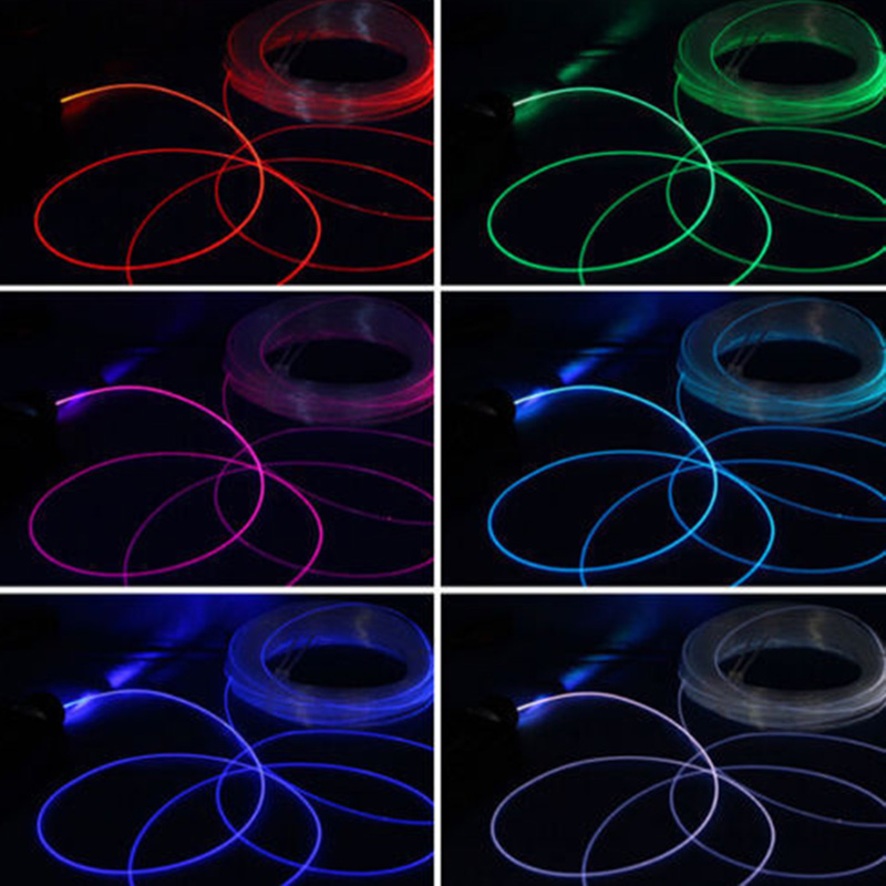 Pmma sideglødende optiske fiberkabler 1.5/2/3/4mm led-optiske kabler for biler takbelysning lyssterke festlys fargerik dekor