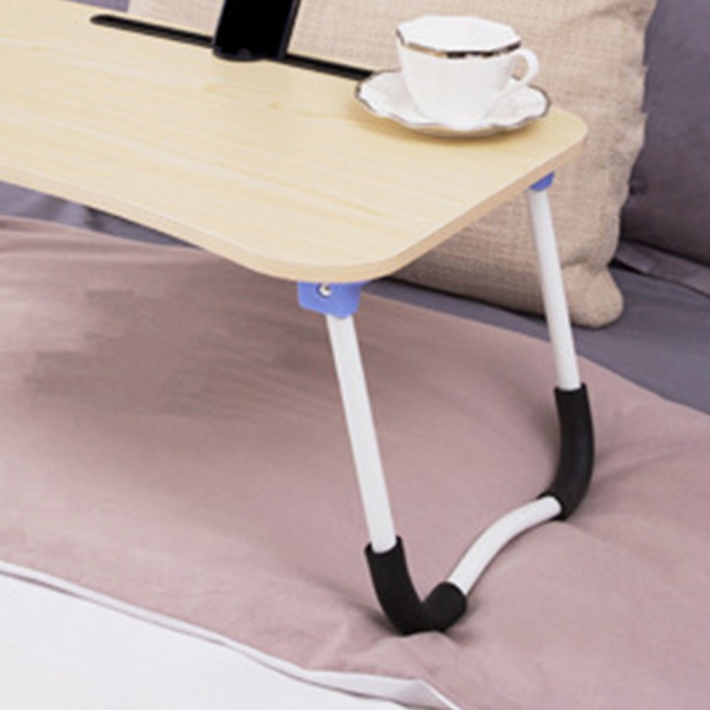 Lazy Desk Computer Folding Table Laptop Desk Bed Folding Table Simple Folding Desk Non-Slip Card Slot Computer Desk