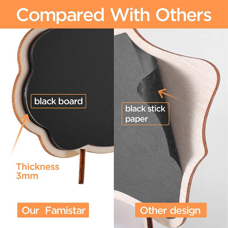 Mini Dikkere Black Krijtborden Borden Te Vegen Uit, 10 Pcs Hout Kleine Messaging Board Tekenen Naamkaartjes Voor Bruiloften, Partijen, Ta