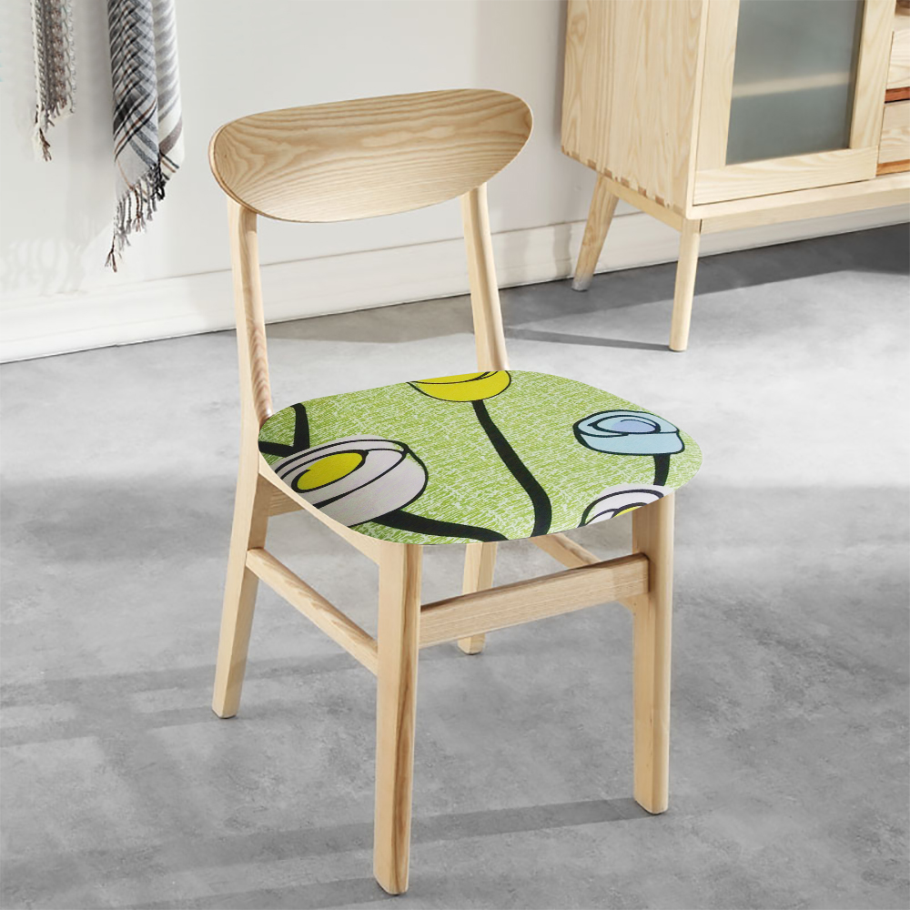 1 stk stol setebeskytter trekk trykt kjøkken tøye ut trekk til spisestue stol avtagbart elastisk sete trekk stue slipcover: Grønn