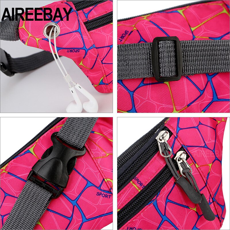 AIREEBAY Unisex WaistBag Outdoor Mode Fanny Pack Multifunctionele Anti-diefstal Rits Tassen voor Vrouwen Sport Running Tassen