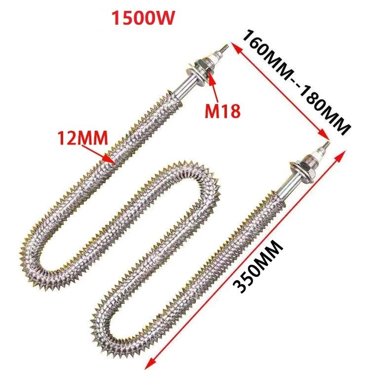 220v/380v Finned Heating Element M18 Tubular Air Fin Heater for Oven/Load Bank 1kw/1.5kw/2kw/2.5kw/3kw: 220V / 1.5KW