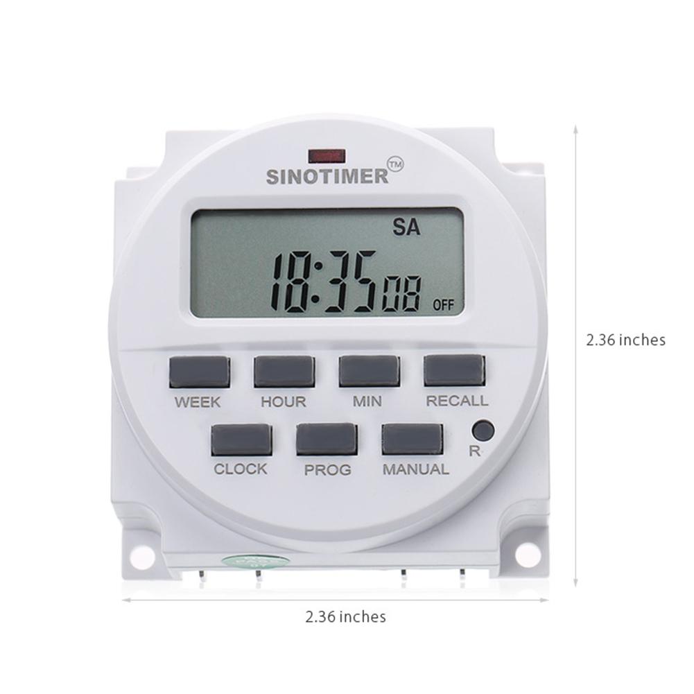 LCD 220V AC 7 Days Weekly Programmable Control Power Timer Switch Time Relay Built-in Rechargeable Battery For Lights Control: Default Title