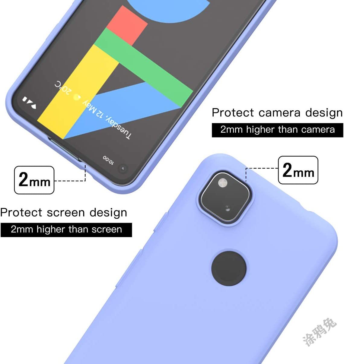 Voor Google Pixel 4a 5G Case Vloeibare Siliconen Slim Soft Anti-Kras Microfiber Voering Full-Body Beschermende telefoon Case 5 Xl 5a