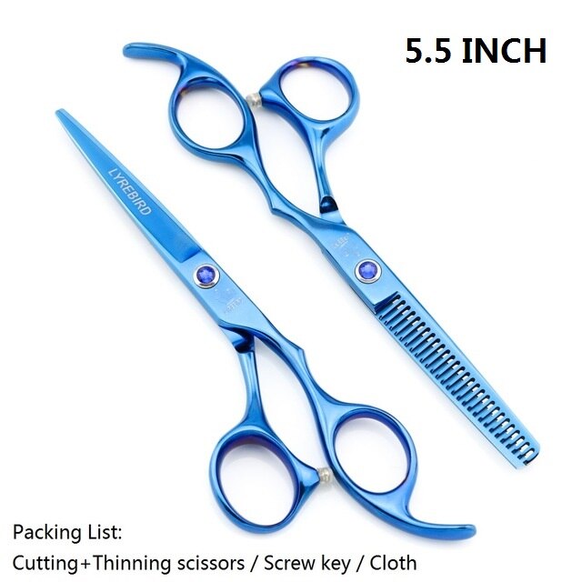 Japan Hair Scissors set Silver 5.5 INCH 6 INCH Hairdressing scissors Hair Cutting scissors Very Sharp Lyrebird