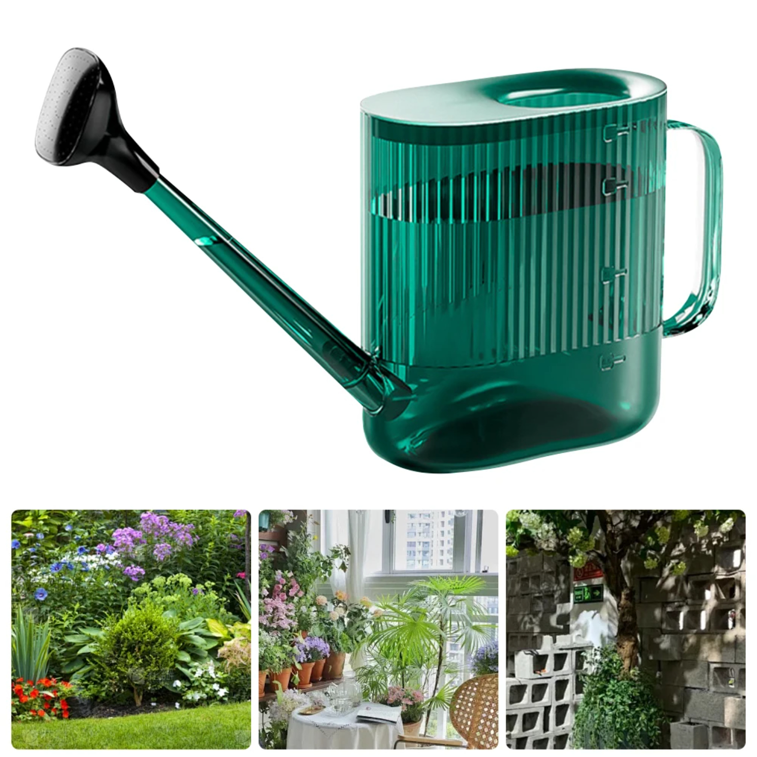 1800ML Garden Watering Can with Sprinkler Plastic Watering Can Modern Water Can Indoor and Outdoor Plants