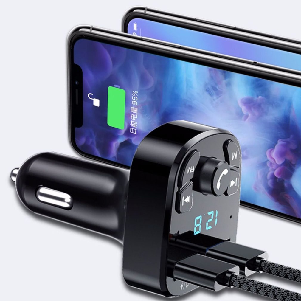 Kabelloser  mp3- player fürs auto (ohne akku), kabelloser dual-usb-anschluss , 3.1a schnellladeanschlüsse, usb-stick, musikwiedergabe, verlustfreie audiodekodierung