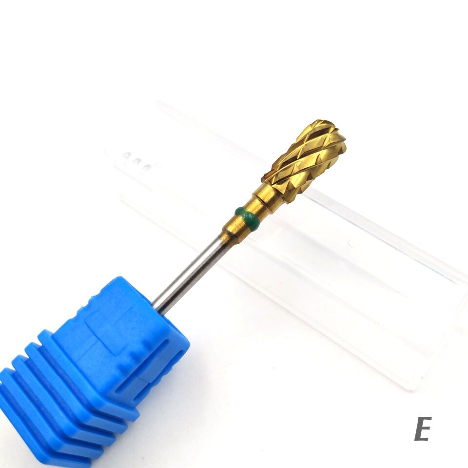 HYTOOS 9 tipos de brocas de carburo de tungsteno dorado, brocas rotativas para manicura, herramientas para uña accesorios, Cutter-HY10 de fresado