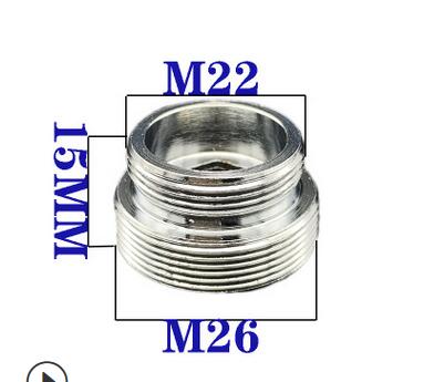 G3/4 G1/2 Brass Faucet Aerator Adapter 16 18 20 22 24mm Kitchen Faucet Fittings Water Purifier Plumbing Accessories: Male 22 to Male 26