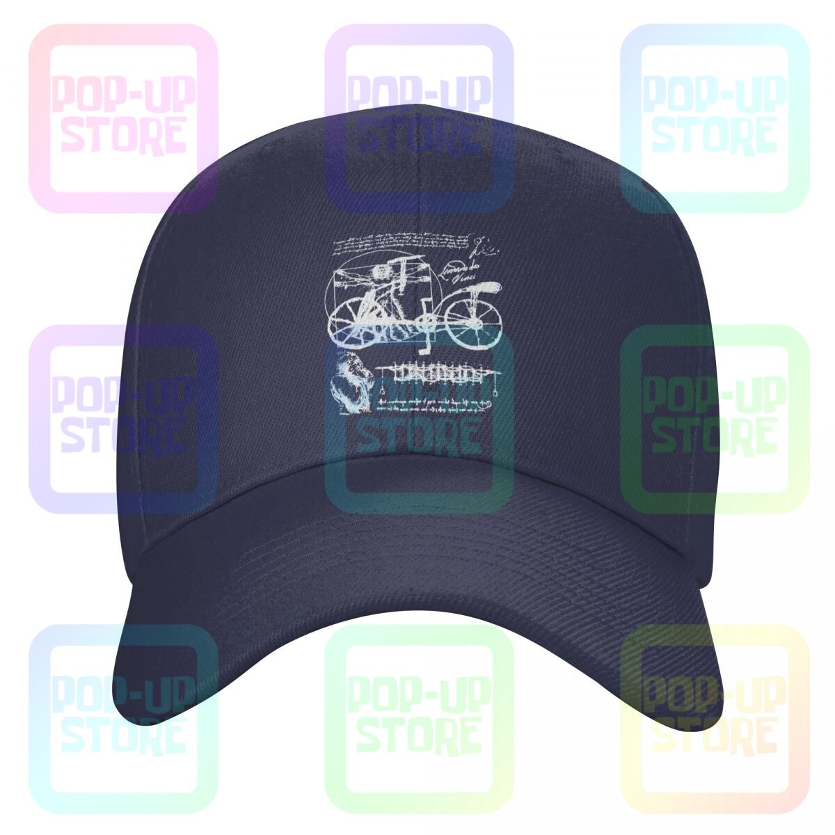 Gorra de béisbol de Leonardo Da Vinci, gorras de conductor de camión, Hipster, ajustable: Azul marino