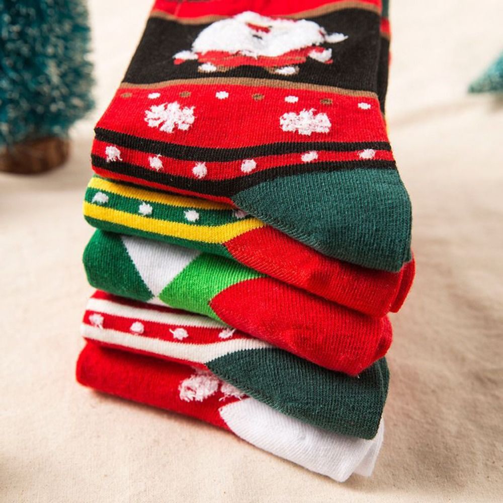 Chaussettes de Noël - Épais Coton Crew Socks - Renne & Cartoon Bas - Toutes Saisons