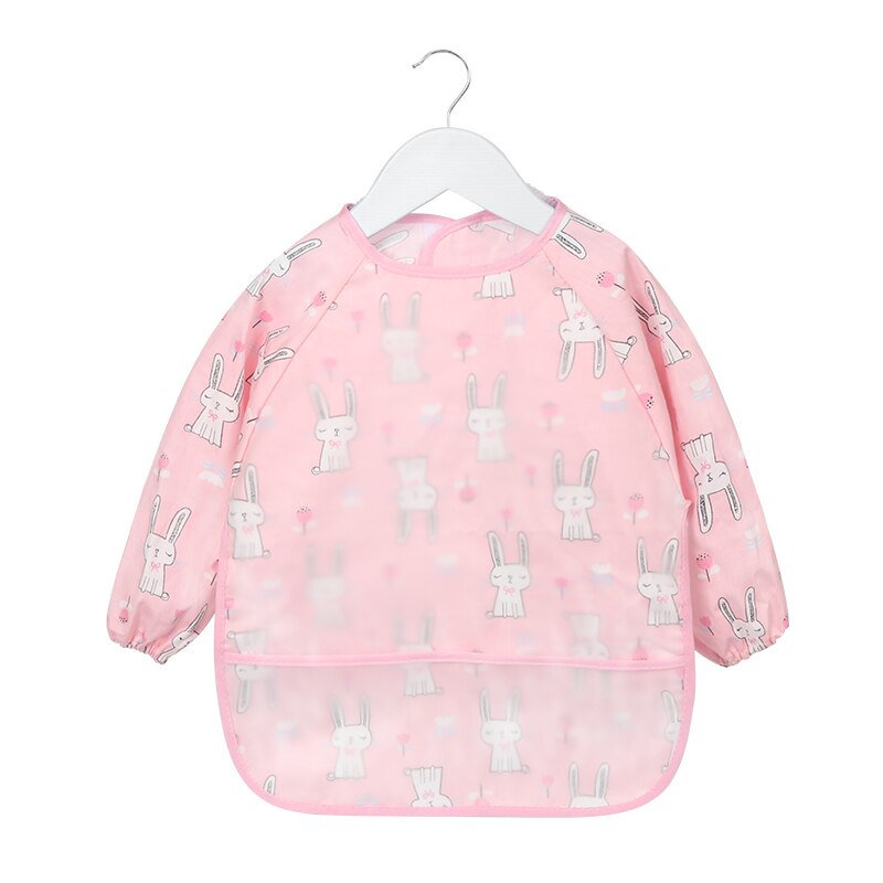 Leuke Cartoon Baby Zelf Voeden Slabbetjes Waterdichte Baby Eten Bib Met Pocket Kinderen Tekening Lange Mouwen Kinderen Schort Baby Dingen: C / 110(90-100cm)