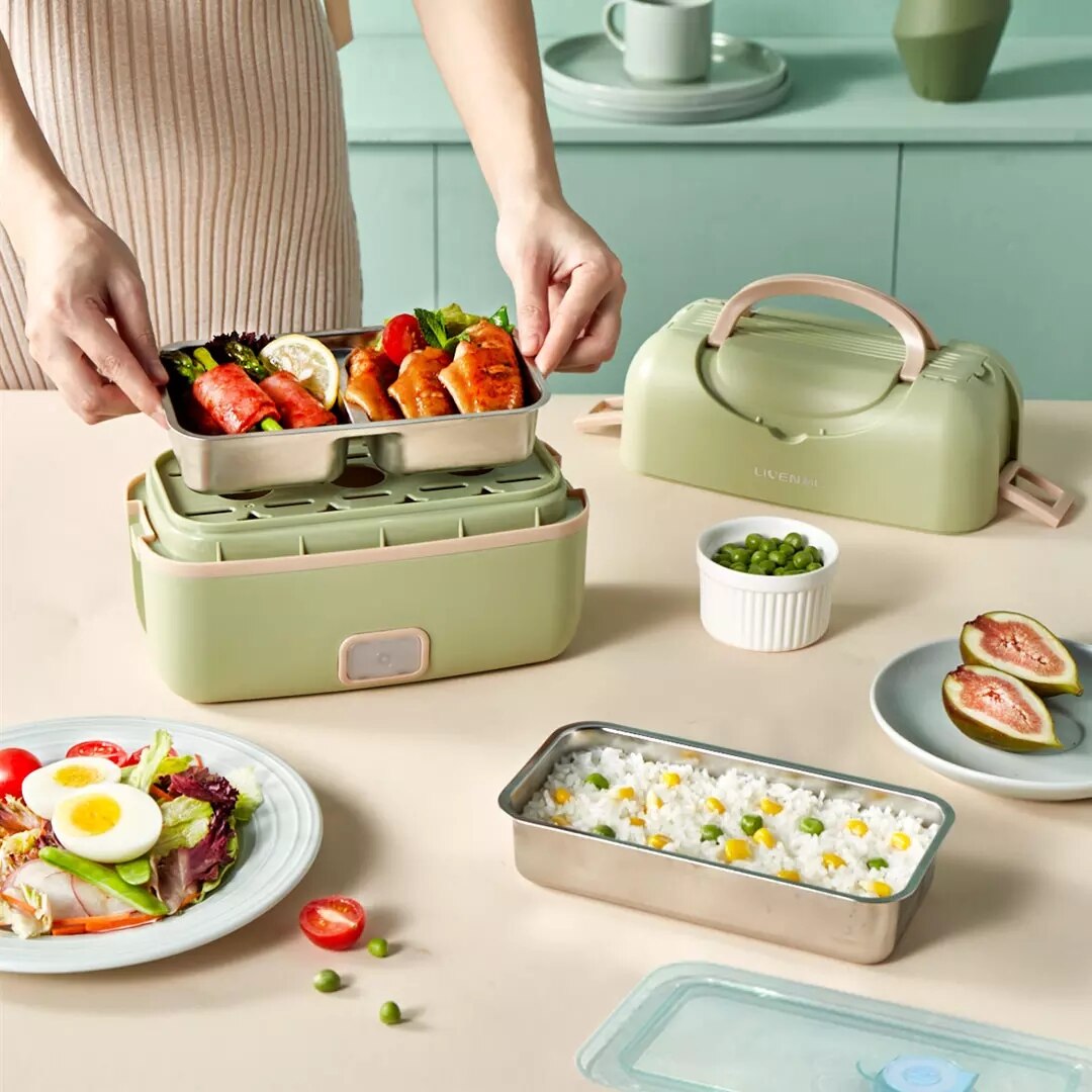Xiaomi Liren Portable Cooking Electric Lunch Box Multifunctional Plug-in Electric Heating Cooking Large Capacity Double Layer