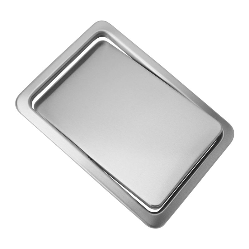 Stainless Steel Flush Recessed Built-in Balance Swing Flap Lid Cover Trash Bin Garbage Can Kitchen Counter Top