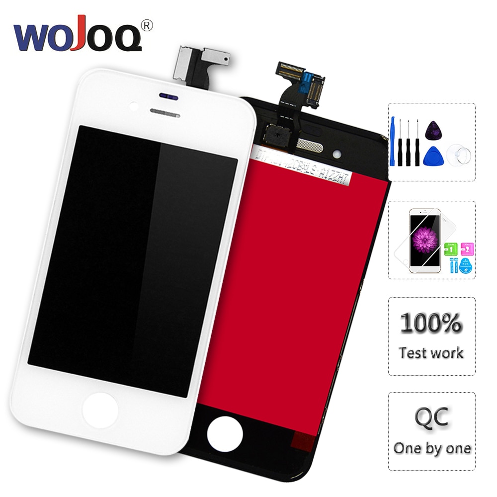 Pantalla AAA para iPhone 4, 4S, 5, 5c, 5s, montaje de digitalizador táctil, piezas de reparación con película templada + herramientas