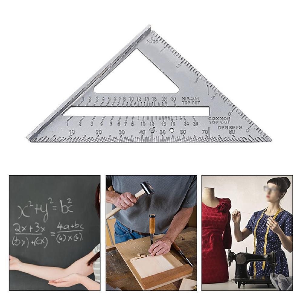 Triangle Square Ruler Aluminum Alloy Speed Protractor 7 inch Tri-square Line Scriber Saw Guide Measurement Tool For Carpenter