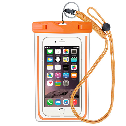 Vandtæt telefonafdækningstaske vandtæt strandtaske udendørs raftingpose uigennemtrængelig svømning er vandtæt uigennemtrængelig bolsos: Orange