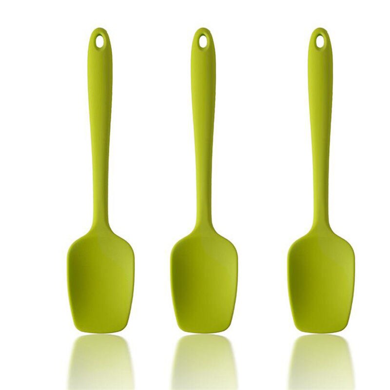 3PCS Silicone Spatula for Frying Pan Food Grade Silicone Spoon for Kitchen Spatula Non-Stick Cooking Baking Accessories Tool: Army Green