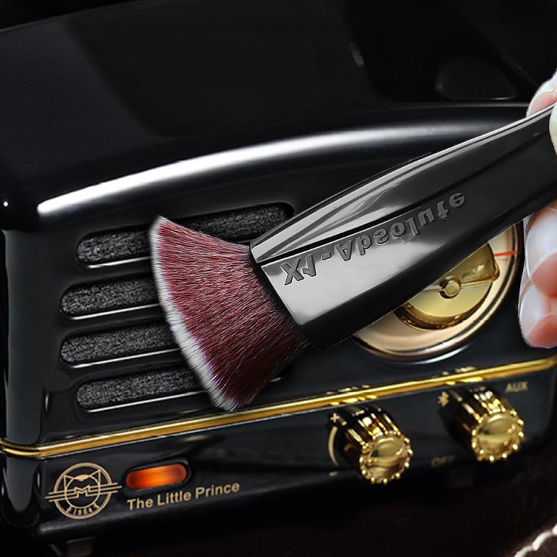 1 unidad de aire acondicionado para coche, cepillo de limpieza de salida de aire, cepillo de doble cabezal interior de cuero, tablero de tablero para asiento, herramienta de limpieza para coche