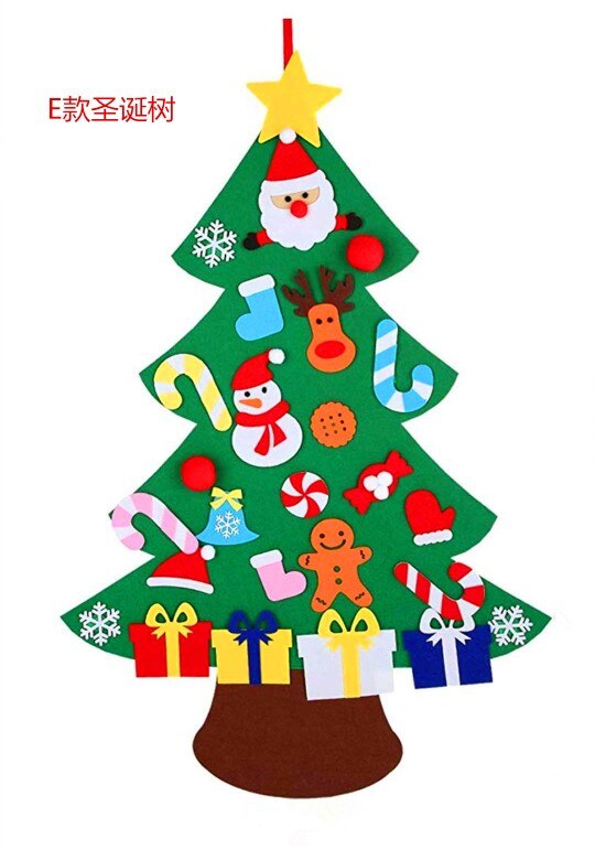 DIY Felt Christmas Snowman or Tree Kids Toys For Children Own Xmas Decoration Tree Year Favorite Kindergarten Craft: 5