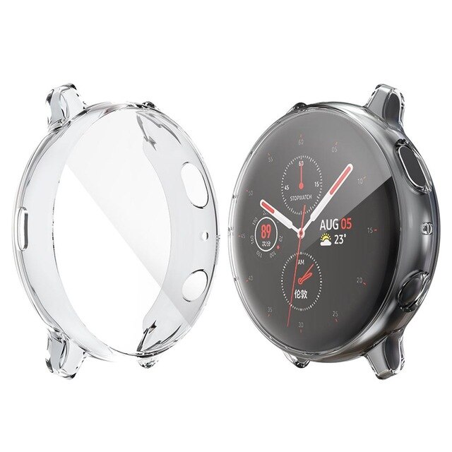 Aktywny 2 etui do Samsung galaxy watch aktywny 2 40mm 44mm miękki TPU Protector pełny silikonowy ekran ochronny pokrowiec na zegarek: Clear / 40mm
