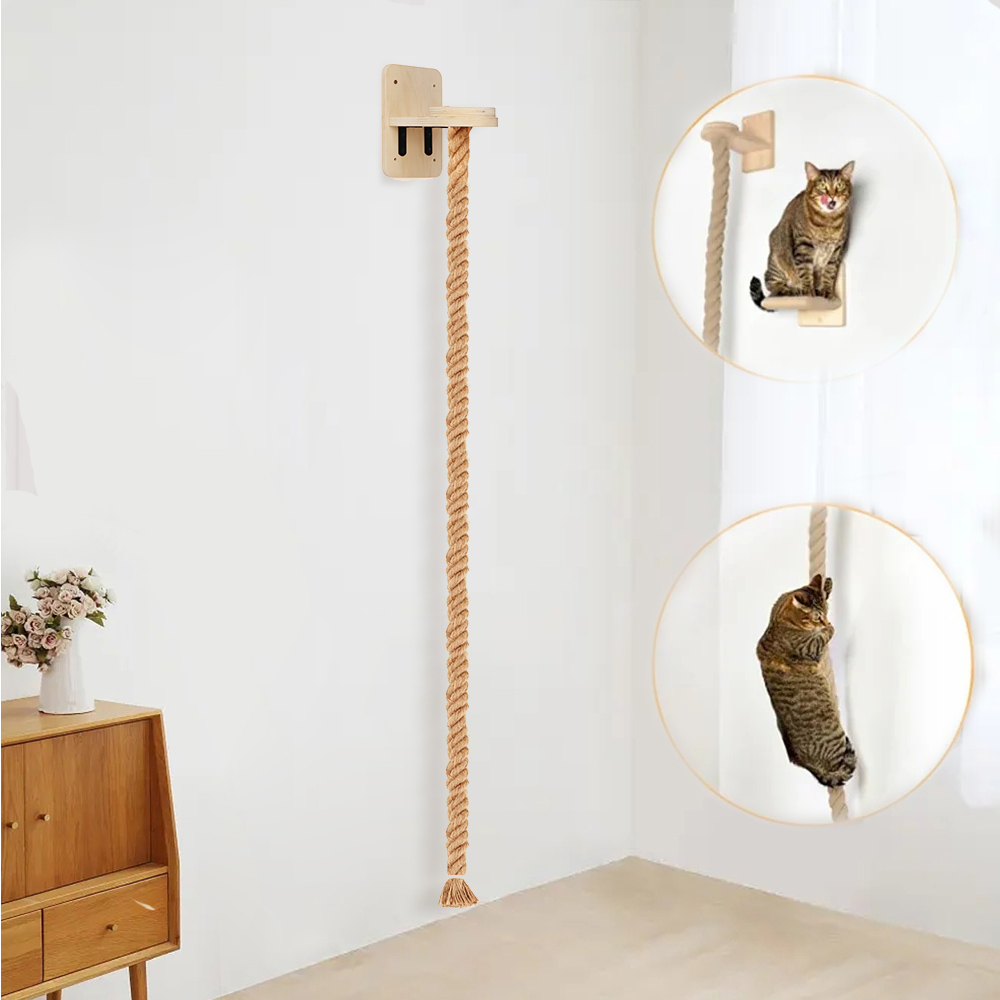 1 peça árvore de gato corda de escalada para gato arranhando garra ferramenta de moagem 150cm-corda de sisal grossa para gato brincando e explorar