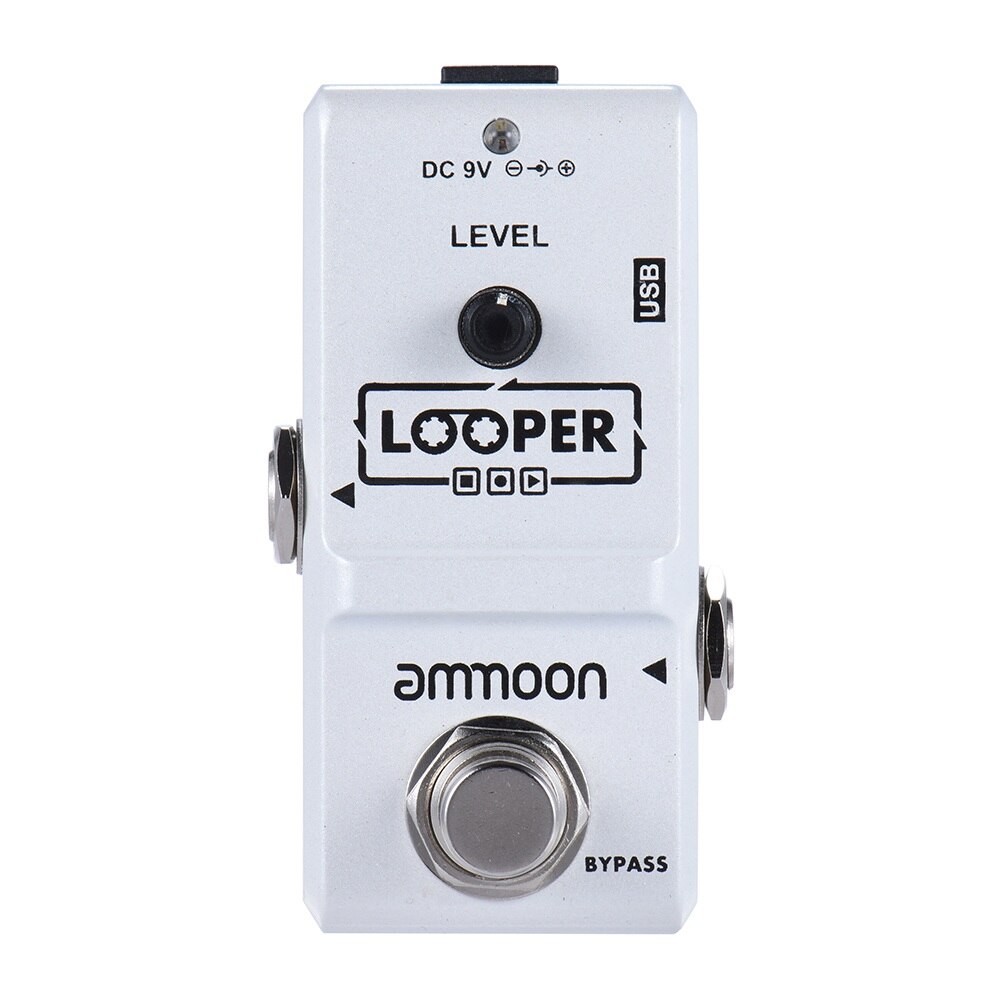 ammoon Looper Guitar Pedal Nano Series Loop Effect Pedal Electric Guitar Effect Pedal Looper True Bypass Unlimited Overdubs: white