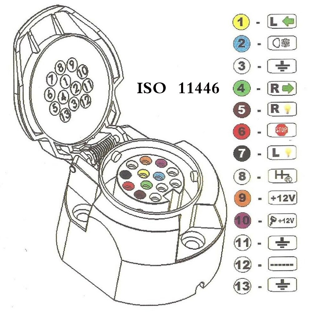 7 Core 2M Trailer Cable Kit Trailer Socket Set 13 Pin Electrical Kit E-Kit Harness Traction Hook Car Accessories Trailer
