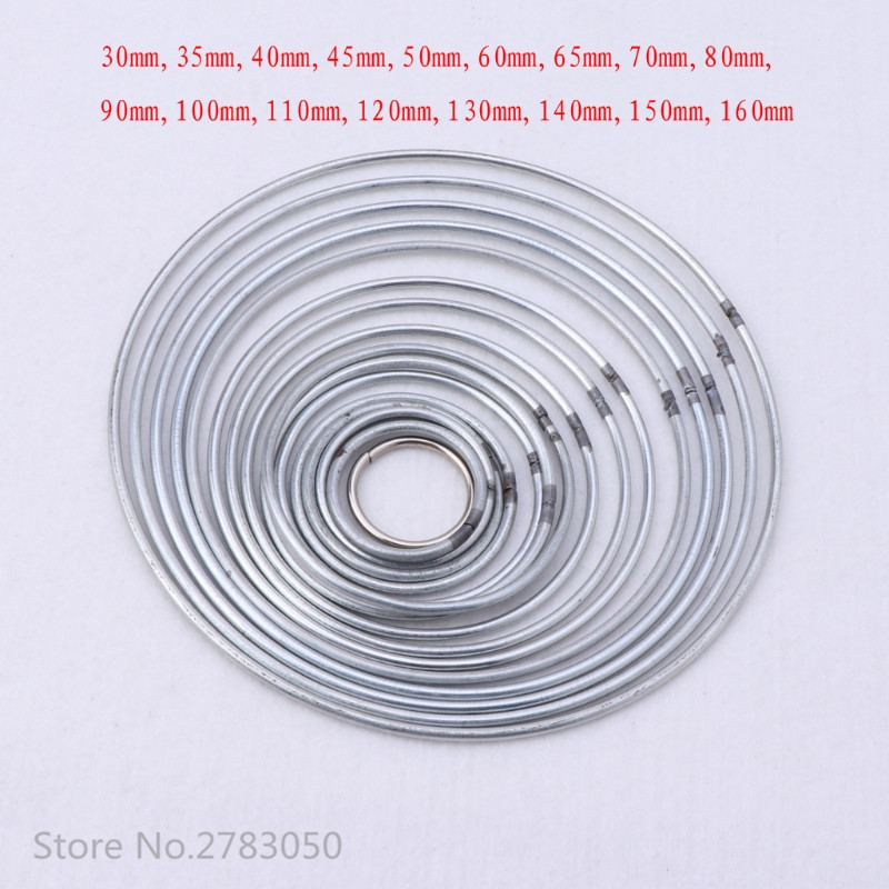 30-160mm 17 Size Ronde Metalen Hoop Zilver Dreamcatcher Ring Wandkleden Macrame Ambachten Thuis DIY Decor Droom catcher Accessoire