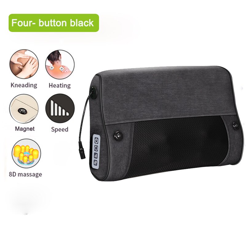 Ogamacrius 2 In 1 Massage Kussen Warmte Shiatsu Apparaat Elektrische Cervicale Gezonde Body Ontspanning Massage Voor Nek Massager: PB4