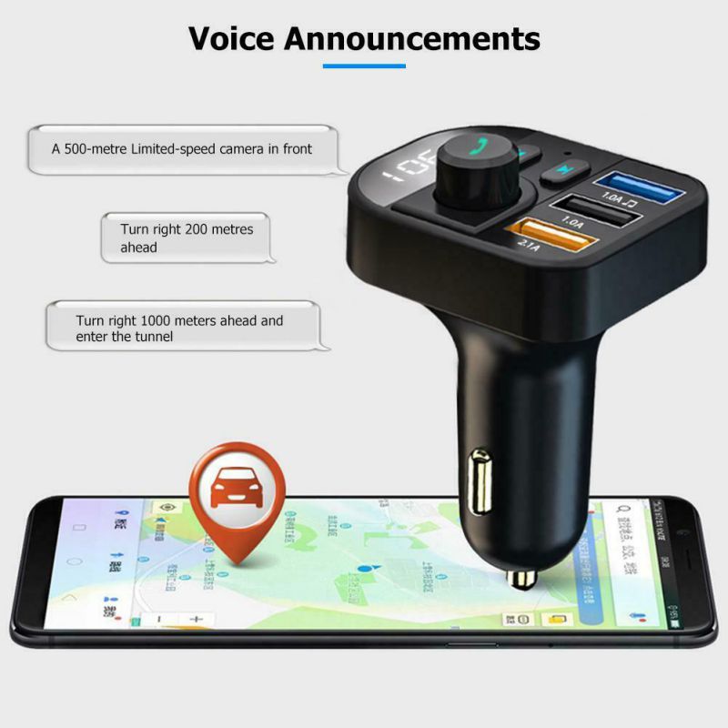 Fresh Fab Finds Car FM Transmitter MP3 Player + Hand-Free Call + USB Charger + AUX Input + TF Card + USB Flash Drive main image 1