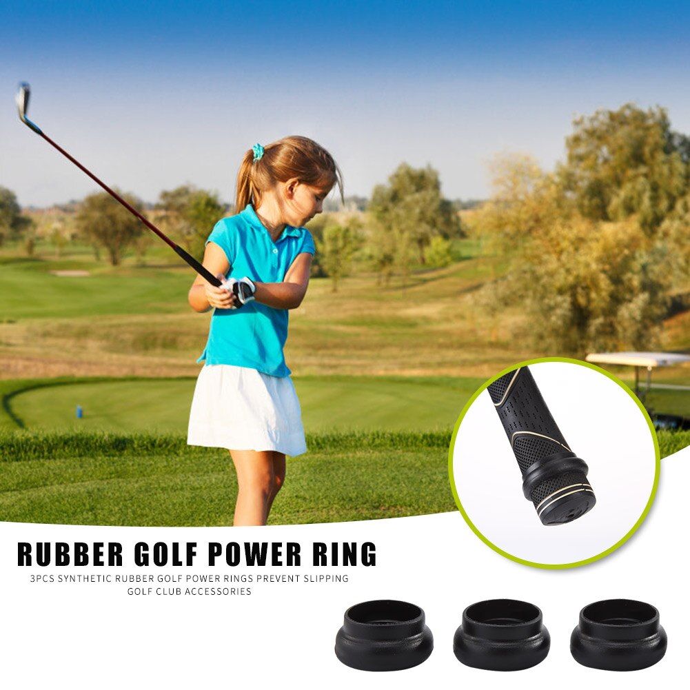 3pcs Synthetic Rubber Golf Power Rings Prevent Slipping Accessory Golf Ball Grip Positioning Rubber Ring to Prevent Falling Off