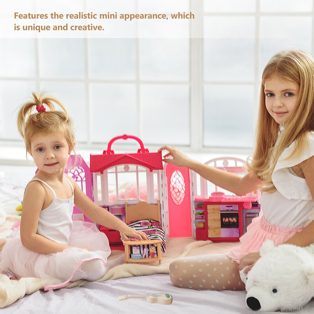 3 stück miniatur-gitarrenmodelle als puppenhauszubehör